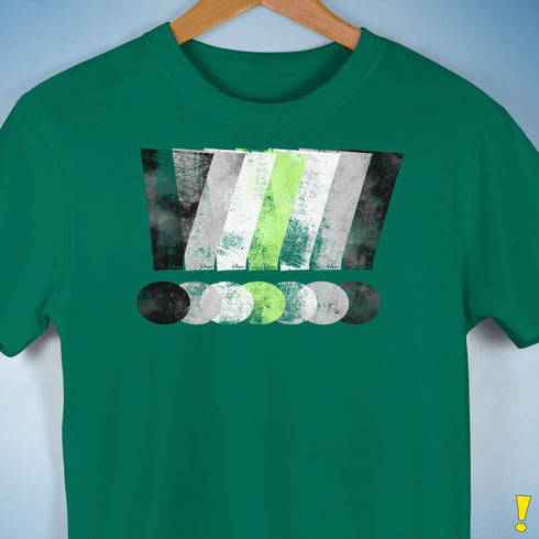Agender Pride Grunge Exclamation Points Premium Unisex T-Shirt - Kelly Green